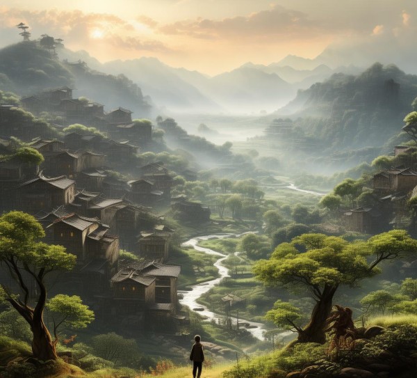 诗意家乡，山水画卷中的乡愁之旅,诗意家乡，山水画卷中的乡愁之旅,画卷,诗意,诗篇,第1张