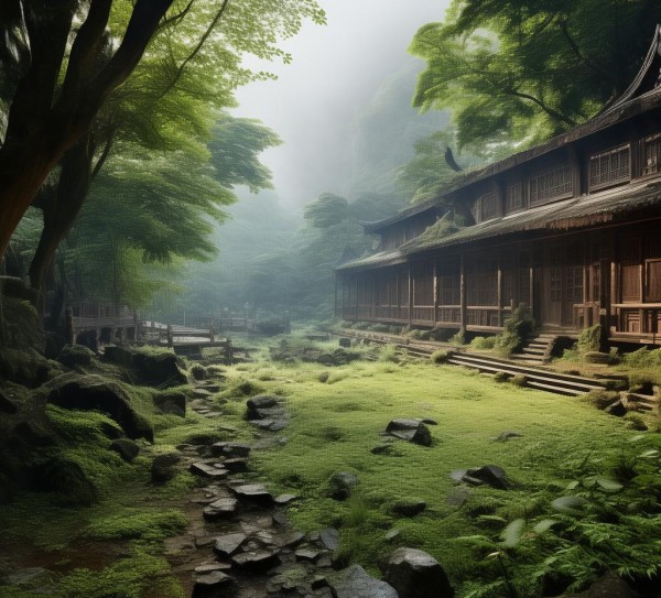 禅境幽幽，寺邻风光独绝,禅境幽幽，寺邻风光独绝,画卷,和谐,微笑,第1张