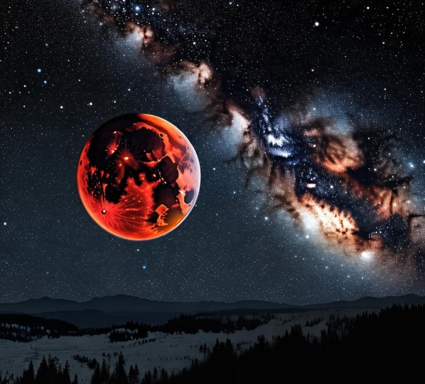 月全食之夜，宇宙奇观的神秘画卷,月全食之夜，宇宙奇观的神秘画卷,画卷,第1张